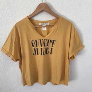 3/$15 Yellow cropped shirt